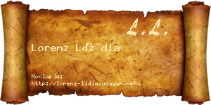 Lorenz Lídia névjegykártya